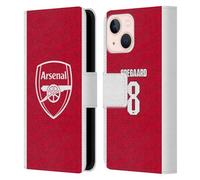 Head Case Designs sous Licence Officielle Arsenal FC Martin Ødegaard 2025/26 Joueurs Home Kit Étui Portefeuille en Cuir Compatible avec Apple iPhone 13 Mini