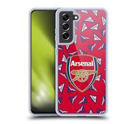 Head Case Designs sous Licence Officielle Arsenal FC Motif Géométrique Logos Coque en Gel [Protection de Qualité Militaire] Compatible avec Samsung Galaxy S21 FE 5G Et Compatible avec MagSafe