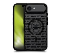 Head Case Designs sous Licence Officielle Arsenal FC Motif Gunners Icône de Logo Black Shockproof Bumper Case [Military Grade] Compatible with Apple iPhone 17 Air and Compatible with MagSafe