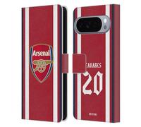 Head Case Designs sous Licence Officielle Arsenal FC Nuno Tavares 2021/22 Joueurs Home Kit Étui Portefeuille en Cuir Compatible avec Google Pixel 10 Pro XL