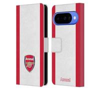 Head Case Designs sous Licence Officielle Arsenal FC Rayures 2 Crête 2 Étui Portefeuille en Cuir Compatible avec Google Pixel 10