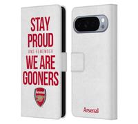 Head Case Designs sous Licence Officielle Arsenal FC Séjour Fier Gunners Étui Portefeuille en Cuir Compatible avec Google Pixel 10 Pro XL
