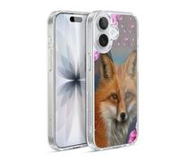 Head Case Designs sous Licence Officielle Ash Evans Fox Peonies Animaux Coque en Gel [Protection de Qualité Militaire] Compatible avec Apple iPhone 17 Et Compatible avec MagSafe