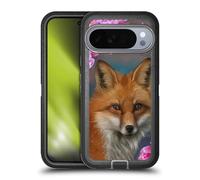 Head Case Designs sous Licence Officielle Ash Evans Fox Peonies Animaux Étui Antichoc Ultra-Blindé Compatible avec Google Pixel 10 Pro XL