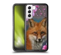Head Case Designs sous Licence Officielle Ash Evans Fox Peonies Animaux Étui Antichoc Ultra-Blindé Compatible avec Samsung Galaxy S21+ 5G