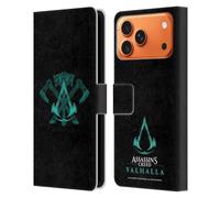 Head Case Designs sous Licence Officielle Assassin's Creed ACV Armes Symboles et Modèles Valhalla Étui Portefeuille en Cuir Compatible avec Apple iPhone 17 Pro Max