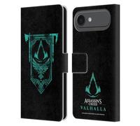 Head Case Designs sous Licence Officielle Assassin's Creed ACV Banner Symboles et Modèles Valhalla Étui Portefeuille en Cuir Compatible avec Apple iPhone 17 Air