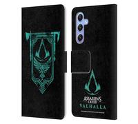 Head Case Designs sous Licence Officielle Assassin's Creed ACV Banner Symboles et Modèles Valhalla Étui Portefeuille en Cuir Compatible avec Samsung Galaxy A34 5G