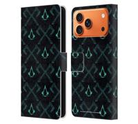 Head Case Designs sous Licence Officielle Assassin's Creed ACV Motif 1 Symboles et Modèles Valhalla Étui Portefeuille en Cuir Compatible avec Apple iPhone 17 Pro Max