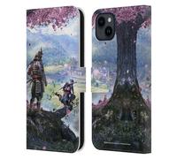 Head Case Designs sous Licence Officielle Assassin's Creed Art raphismes D'Ombres Étui Portefeuille en Cuir Compatible avec Apple iPhone 15 Plus