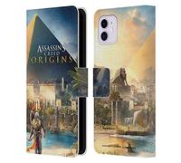 Head Case Designs sous Licence Officielle Assassin's Creed Bayek Pyramide Origins Art Clé Étui Portefeuille en Cuir Compatible avec Apple iPhone 11