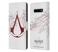 Head Case Designs sous Licence Officielle Assassin's Creed Géométrique Logo Coque en Cuir à Portefeuille Compatible avec Samsung Galaxy S10+ / S10 Plus