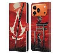 Head Case Designs sous Licence Officielle Assassin's Creed Katana Crest Graphismes D'Ombres Étui Portefeuille en Cuir Compatible avec Apple iPhone 17 Pro Max