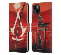 Head Case Designs sous Licence Officielle Assassin's Creed Katana Crest Graphismes D'Ombres Étui Portefeuille en Cuir Compatible avec Apple iPhone 15 Plus
