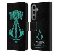 Head Case Designs sous Licence Officielle Assassin's Creed Marteau et crête ACV 1 Symboles et Modèles Valhalla Étui Portefeuille en Cuir Compatible avec Samsung Galaxy S25