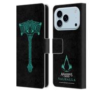 Head Case Designs sous Licence Officielle Assassin's Creed Marteau et crête ACV 2 Symboles et Modèles Valhalla Étui Portefeuille en Cuir Compatible avec Apple iPhone 17 Pro