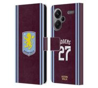 Head Case Designs sous Licence Officielle Aston Villa Football Club Morgan Rogers Kit Joueur 2024/25 avec Blason Coque en Cuir à Portefeuille Compatible avec Xiaomi Redmi Note 13 Pro Plus 5G