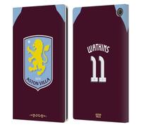 Head Case Designs sous Licence Officielle Aston Villa Football Club Ollie Watkins 2025/26 Joueurs Home Kit Étui Portefeuille en Cuir Compatible avec Amazon Fire Max 11 2023