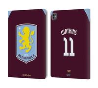 Head Case Designs sous Licence Officielle Aston Villa Football Club Ollie Watkins 2025/26 Joueurs Home Kit Étui Portefeuille en Cuir Compatible avec Apple iPad Pro 13 M4 2024