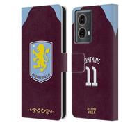 Head Case Designs sous Licence Officielle Aston Villa Football Club Ollie Watkins 2025/26 Joueurs Home Kit Étui Portefeuille en Cuir Compatible avec Motorola Moto G85