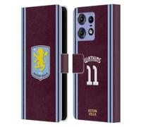 Head Case Designs sous Licence Officielle Aston Villa Football Club Ollie Watkins Kit Joueur 2024/25 avec Blason Coque en Cuir à Portefeuille Compatible avec Motorola Edge 50 Pro