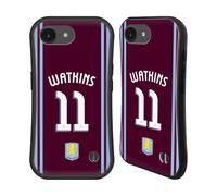Head Case Designs sous Licence Officielle Aston Villa Football Club Ollie Watkins Kit Joueur 2024/25 avec Blason Coque Hybride Compatible avec Apple iPhone 16e