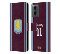 Head Case Designs sous Licence Officielle Aston Villa Football Club Ollie Watkins Kit Joueur 2024/25 avec Blason Coque en Cuir à Portefeuille Compatible avec Motorola Moto G (2024)