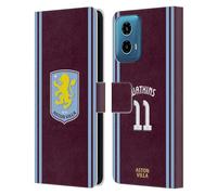 Head Case Designs sous Licence Officielle Aston Villa Football Club Ollie Watkins Kit Joueur 2024/25 avec Blason Coque en Cuir à Portefeuille Compatible avec Motorola Moto G34 5G