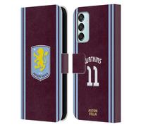 Head Case Designs sous Licence Officielle Aston Villa Football Club Ollie Watkins Kit Joueur 2024/25 avec Blason Coque en Cuir à Portefeuille Compatible avec Samsung Galaxy M15/F15 5G