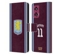 Head Case Designs sous Licence Officielle Aston Villa Football Club Ollie Watkins Kit Joueur 2024/25 avec Blason Coque en Cuir à Portefeuille Compatible avec Motorola Edge 50 Fusion