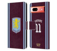 Head Case Designs sous Licence Officielle Aston Villa Football Club Ollie Watkins Kit Joueur 2024/25 avec Blason Coque en Cuir à Portefeuille Compatible avec Google Pixel 7a