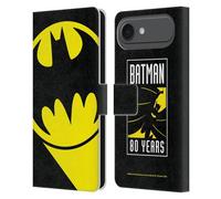 Head Case Designs sous Licence Officielle Batman DC Comics Bat Signal Logos Étui Portefeuille en Cuir Compatible avec Apple iPhone 17 Air