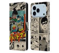 Head Case Designs sous Licence Officielle Batman DC Comics Collage Bat-Manga! Étui Portefeuille en Cuir Compatible avec Apple iPhone 17 Pro