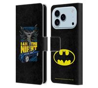 Head Case Designs sous Licence Officielle Batman DC Comics I Am The Night Évasion De Méchants Étui Portefeuille en Cuir Compatible avec Apple iPhone 17 Pro