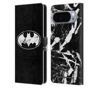 Head Case Designs sous Licence Officielle Batman DC Comics Marbre Logos Étui Portefeuille en Cuir Compatible avec Google Pixel 10 Pro XL