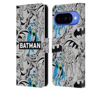 Head Case Designs sous Licence Officielle Batman DC Comics Modèle Mode Vintage Étui Portefeuille en Cuir Compatible avec Google Pixel 10
