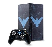 Head Case Designs Sous Licence Officielle Batman DC Comics Nightwing Logos Et Bandes Dessinées Enveloppement De Console De Jeu Et Skins Pour Manette De Jeu Ensemble compatible avec Xbox Series X