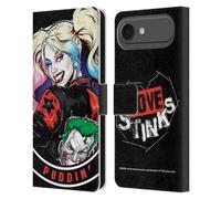 Head Case Designs sous Licence Officielle Batman DC Comics Puddin Harley Quinn Graphiques Étui Portefeuille en Cuir Compatible avec Apple iPhone 17 Air