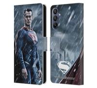 Head Case Designs sous Licence Officielle Batman V Superman: Dawn of Justice Superman Graphiques Étui Portefeuille en Cuir Compatible avec Samsung Galaxy A15