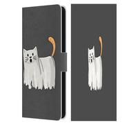 Head Case Designs sous Licence Officielle Beth Wilson Fantôme d'halloween Chats Doodle 2 Étui Portefeuille en Cuir Compatible avec Samsung Galaxy S25 FE