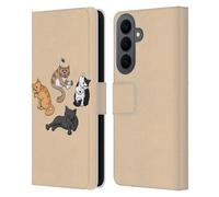 Head Case Designs sous Licence Officielle Beth Wilson Temps De Lavage Chats Doodle 2 Étui Portefeuille en Cuir Compatible avec Samsung Galaxy S26 Plus