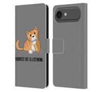 Head Case Designs sous Licence Officielle Beth Wilson Thérapeute Chats Doodle 2 Étui Portefeuille en Cuir Compatible avec Apple iPhone 17 Air