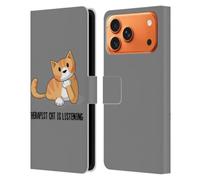 Head Case Designs sous Licence Officielle Beth Wilson Thérapeute Chats Doodle 2 Étui Portefeuille en Cuir Compatible avec Apple iPhone 17 Pro Max
