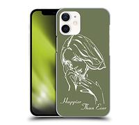 Head Case Designs sous Licence Officielle Billie Eilish Album Pochoir Vert Happier Than Ever Coque Dure pour l'arrière Compatible avec Apple iPhone 12 Mini