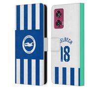 Head Case Designs sous Licence Officielle Brighton & Hove Albion F.C Danny Welbeck 2025/26 Joueurs Home Kit Étui Portefeuille en Cuir Compatible avec Motorola Edge 50 Fusion