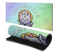 Head Case Designs sous Licence Officielle Brigid Ashwood Chat Méditation Yoga Collection d'art 23.62 x 11.81 x 0.12 inches (600 x 300 mm) - L Tapis De Souris pour Jeux Bureau PC Clavier
