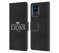 Head Case Designs sous Licence Officielle British and Irish Lions Logotype Usé Badge Étui Portefeuille en Cuir Compatible avec Moto Edge 40 Pro/Plus 2023