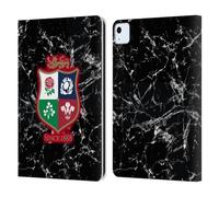 Head Case Designs sous Licence Officielle British and Irish Lions Marbre Badge Étui Portefeuille en Cuir Compatible avec Apple iPad Air 11 2020/2022/2024/2025