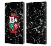 Head Case Designs sous Licence Officielle British and Irish Lions Marbre Badge Étui Portefeuille en Cuir Compatible avec Amazon Fire Max 11 2023