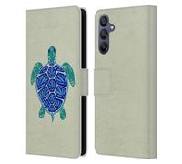 Head Case Designs sous Licence Officielle Cat Coquillette Tortue Bleue Mer Étui Portefeuille en Cuir Compatible avec Samsung Galaxy A15